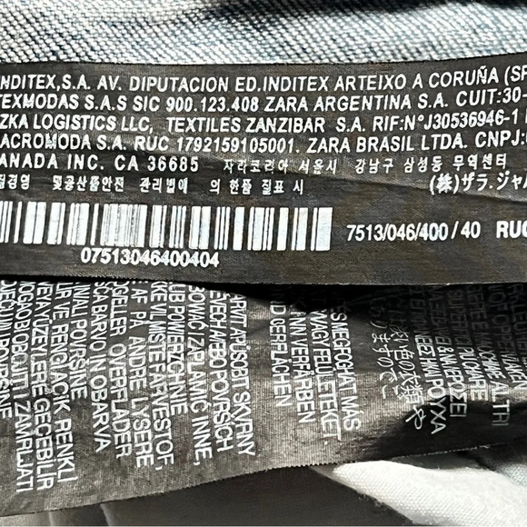 Zara Woman Distressed Jeans Denim Raw Hem High Waisted Skinny Stretch Blue Sz 8 - Picture 6 of 15